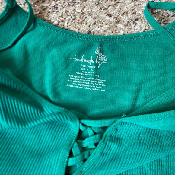 Free People Intimately Crossfire Cami Ribbed Green XS/S - Picture 3 of 4